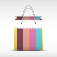 Vintage shopping bag in stripes texture N3