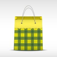 Vintage shopping bag in check texture