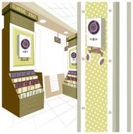 Record shop interior