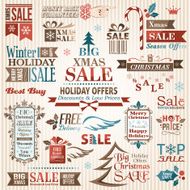 Set of christmas sale decorative elements N2