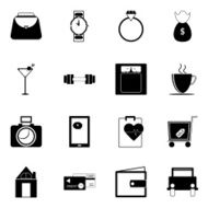 Adult lifestyle icons on white background N2