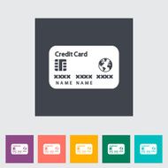 Credit card single flat icon N7