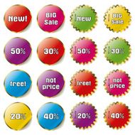 vector set of stickers