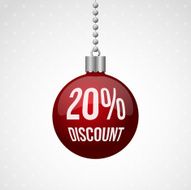 Red twenty percent discount christmas ball