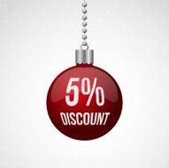 Red five percent discount christmas ball