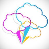 Cloud stickers in the form of an empty frame
