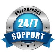 Blue twenty-four seven support seal