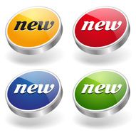 Round new buttons in four different colors
