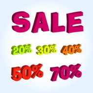 Colorful Set of Sale Signs