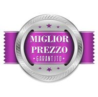 Purple best price button with ribbon