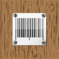 Barcode on wooden background