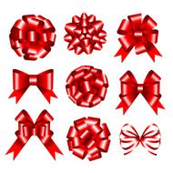 Set of red gift bows