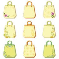 Set tags with floral pattern
