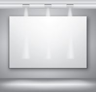 Blank billboard canvas with lighting