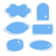 Vector set of blue labels