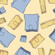 Hand drawn shopping bags vector seamless pattern