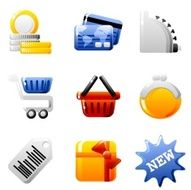Shopping icons (shiny series)