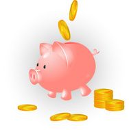 Pig and coins
