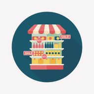 shopping grocery store flat icon with long shadow eps10 N3