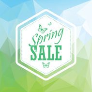 Green spring sale low polygonal landscape background with vintage hexagonal