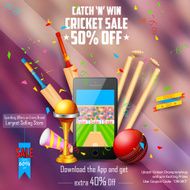 Sale and Promotion banner for Cricket season N2