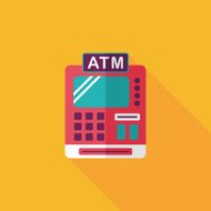 shopping cash register flat icon with long shadow eps10 N41