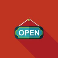 shopping store sign flat icon with long shadow eps10 N131