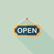 shopping store sign flat icon with long shadow eps10 N132