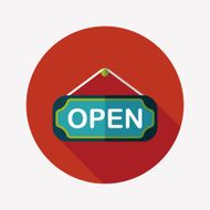 shopping store sign flat icon with long shadow eps10 N133