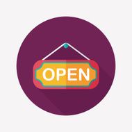 shopping store sign flat icon with long shadow eps10 N134