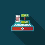 shopping cash register flat icon with long shadow eps10 N46