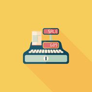 shopping cash register flat icon with long shadow eps10 N47
