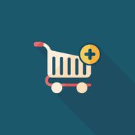 shopping cart flat icon with long shadow eps10 N99