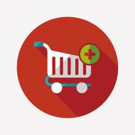 shopping cart flat icon with long shadow eps10 N100