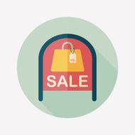 shopping store sale sign flat icon with long shadow eps10 N25