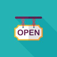 shopping store sign flat icon with long shadow eps10 N135