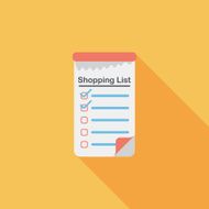 shopping list flat icon with long shadow eps10 N33
