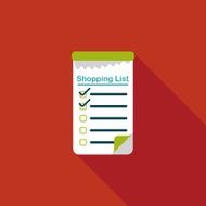 shopping list flat icon with long shadow eps10 N34