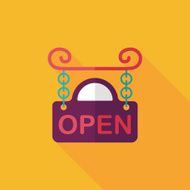 shopping store sign flat icon with long shadow eps10 N136