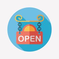 shopping store sign flat icon with long shadow eps10 N137