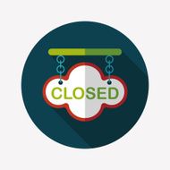 shopping store sign flat icon with long shadow eps10 N138