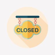 shopping store sign flat icon with long shadow eps10 N139