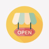 shopping store sign flat icon with long shadow eps10 N140