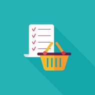 shopping list flat icon with long shadow eps10 N35