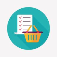 shopping list flat icon with long shadow eps10 N36