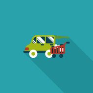 shopping cart flat icon with long shadow eps10 N105