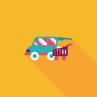 shopping cart flat icon with long shadow eps10 N106