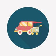 shopping cart flat icon with long shadow eps10 N107