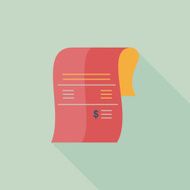 shopping credit card bill flat icon with long shadow eps10 N51