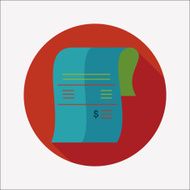 shopping credit card bill flat icon with long shadow eps10 N52